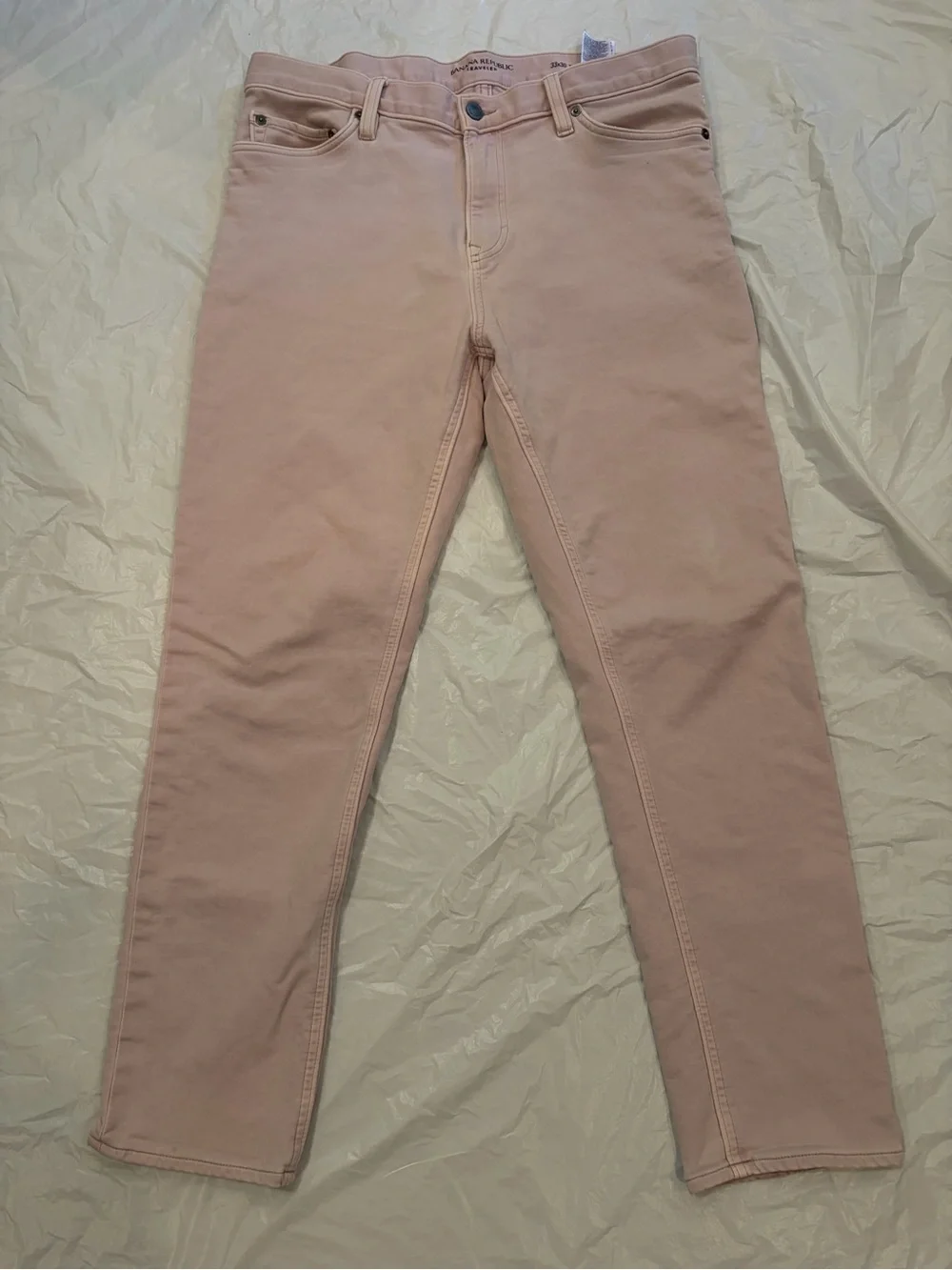 Banana Republic Traveler Pants Men's 33x30 Light Tan Slim Fit